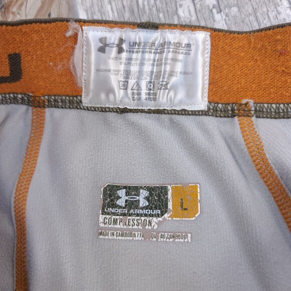 Under Armour Pants Mens Large Mossy Oak Camo Compression Scent Control Tight - Picture 5 of 6